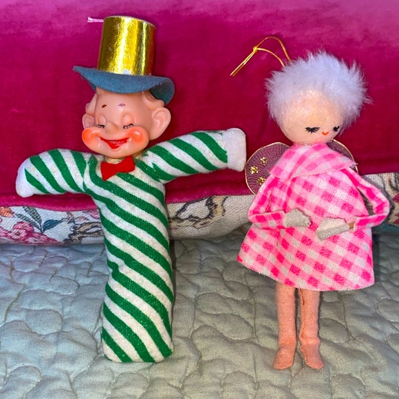 Vintage 1950s Noel, Japan elf andfairy ornament - Picture 3 of 8